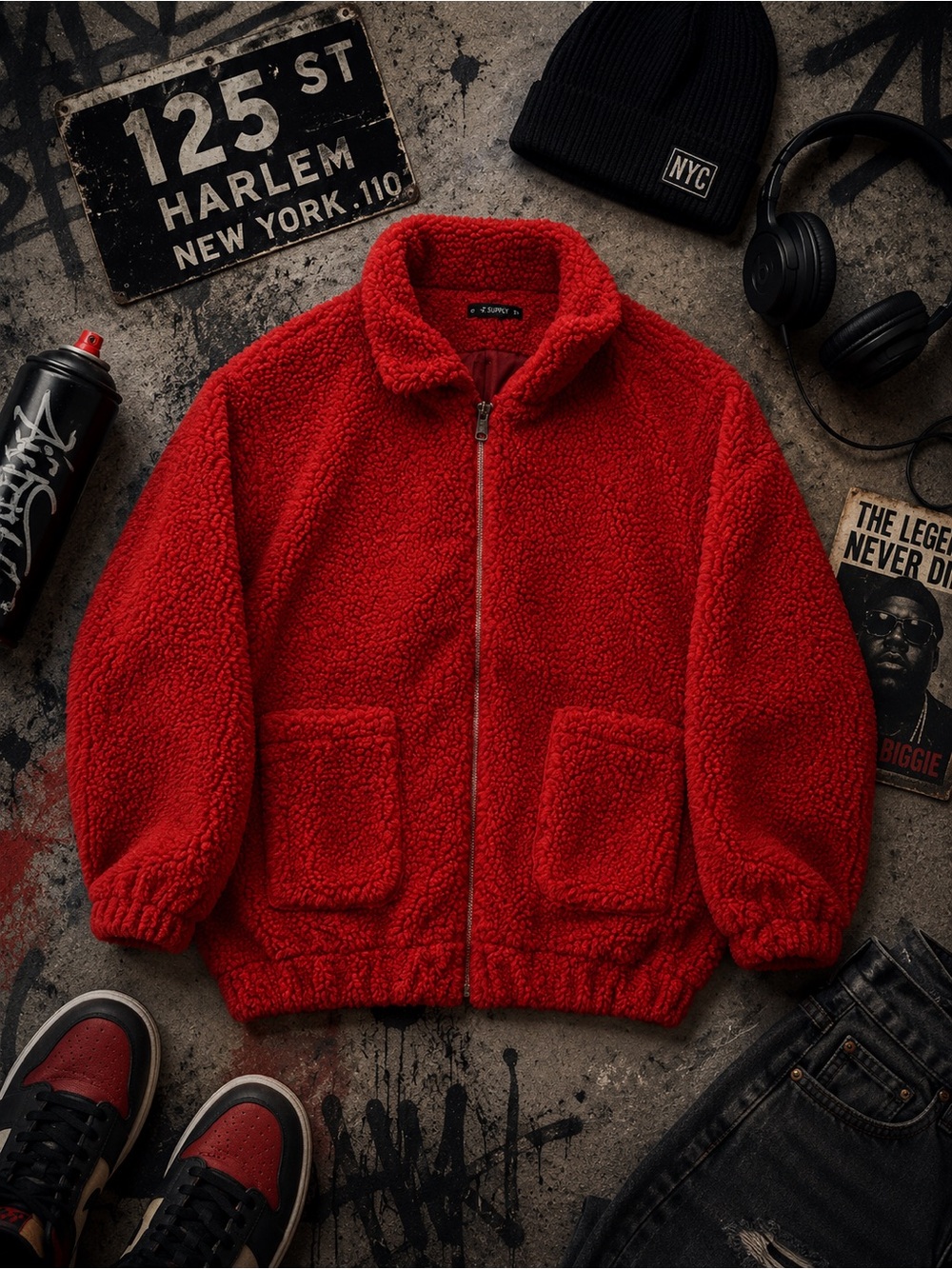 Zaful Women's Red Fleece Jacket
